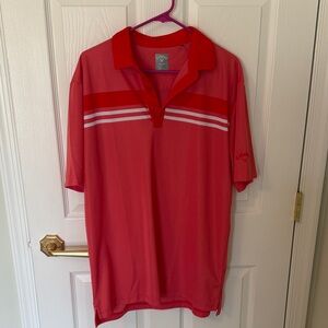 Callaway Men's Polo Shirt in Red with White Stripes